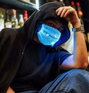 Face Mask with LED Light - Multi - Colours Face Light Up Mask Party Accessories