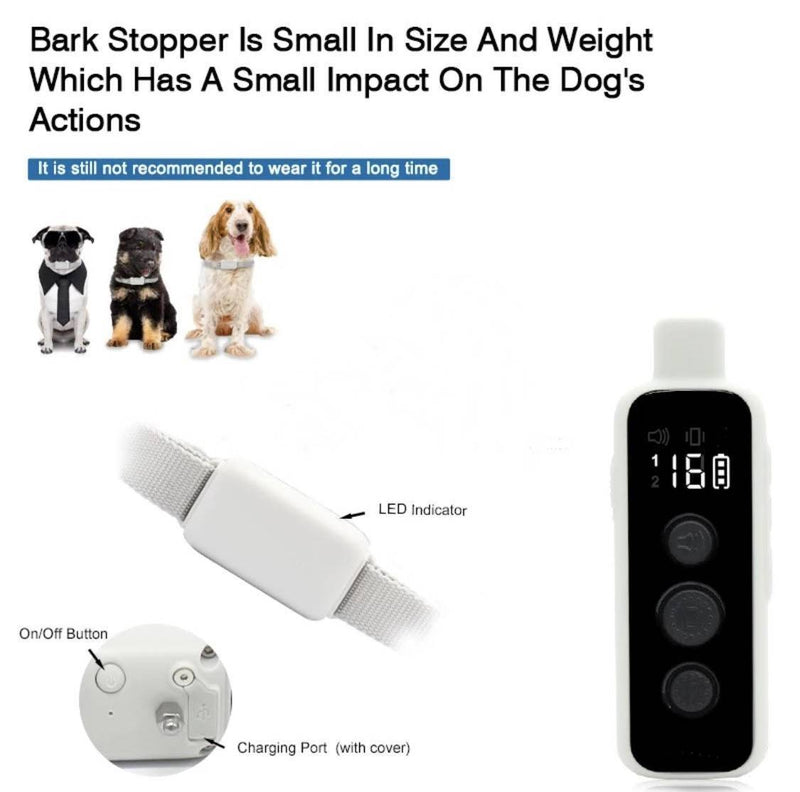 DOG TRAINING COLLAR, Bark Collar, Wireless Dual Vibration Waterproof Barking Collar For Dog, Electric Dog Collar