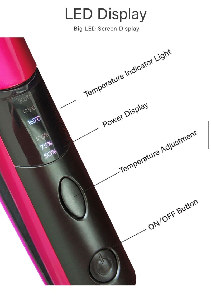 Wireless USB Rechargeable Portable Titanium Travel Hair Straightener Flat Irons