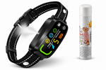 Automatic citronella anti-bark collar for dogs, side view showing digital display