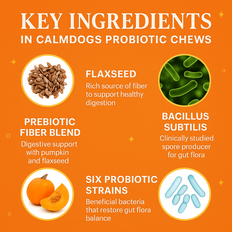 Calmdogs Probiotic Chews for Dogs – Gut Health & Digestive Support Animals & Pet Supplies