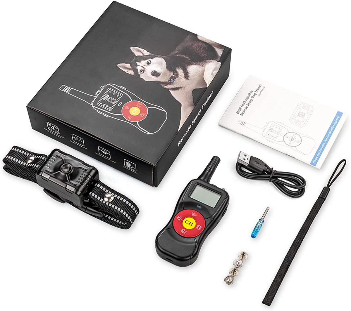 Citronella Spray Stop Barking Dog Collar with Remote control
