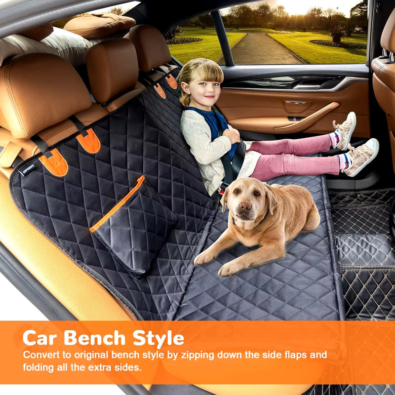 LiveGo Backseat Pet Bed Mat, Truck Plaid Dog Bed For Car Back Seat, Deluxe Dog Seat Covers, Non-Slip Travel Pet Mat, Fit For Backseat Extenders And