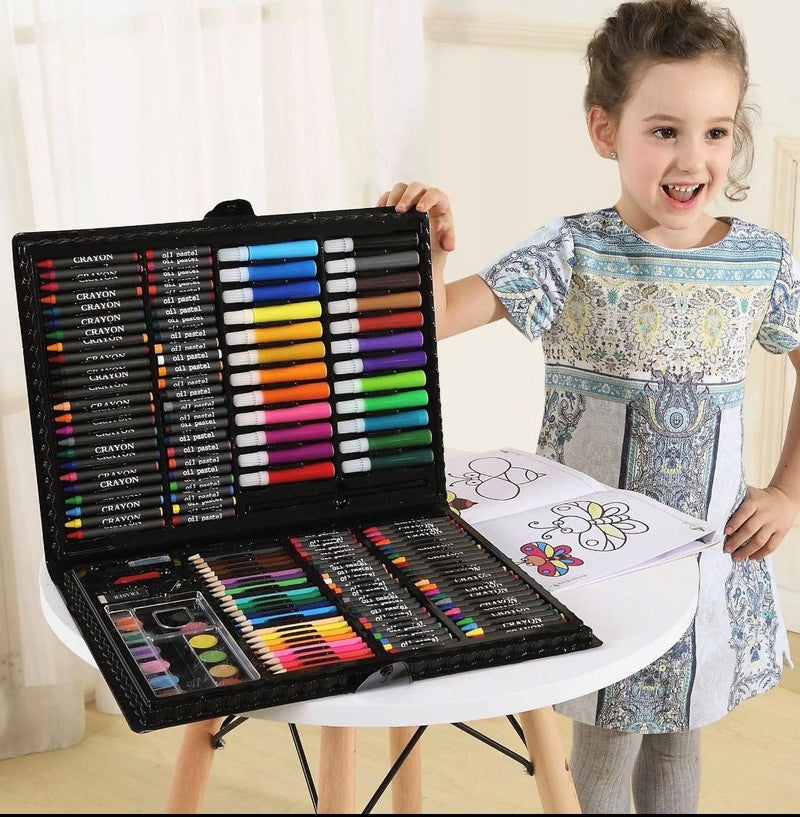 Kids Drawing Kit - 168 Art Set Colours Painting & Drawing - Calmshops.co.uk