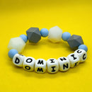Personalised Dog Name Bracelet – Custom Silicone Bead Bracelet for Dog Lovers Teether