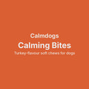 Calmdogs Calming Bites slideshow: jar, ingredients label and feeding guide
