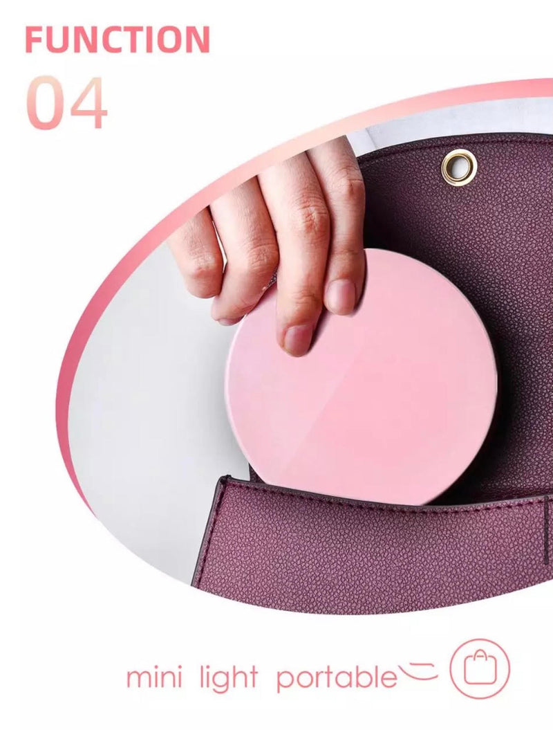 LED Light Pocket Mirror - USB Rechargeable Make-Up Double Mirror