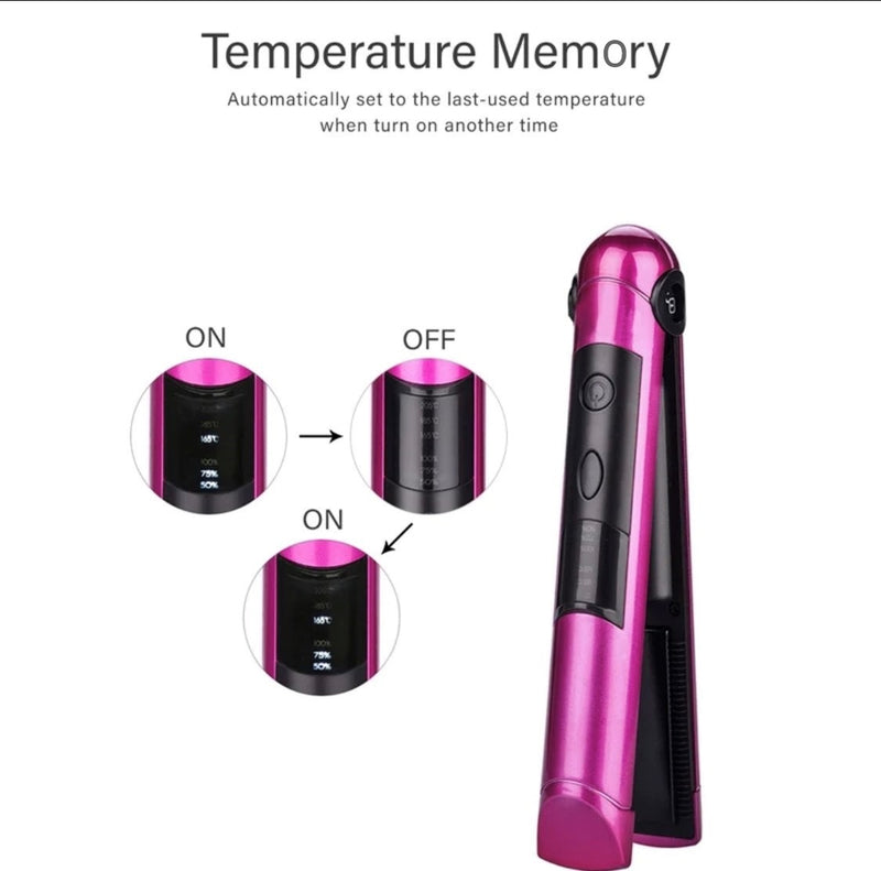 Wireless USB Rechargeable Portable Titanium Travel Hair Straightener Flat Irons