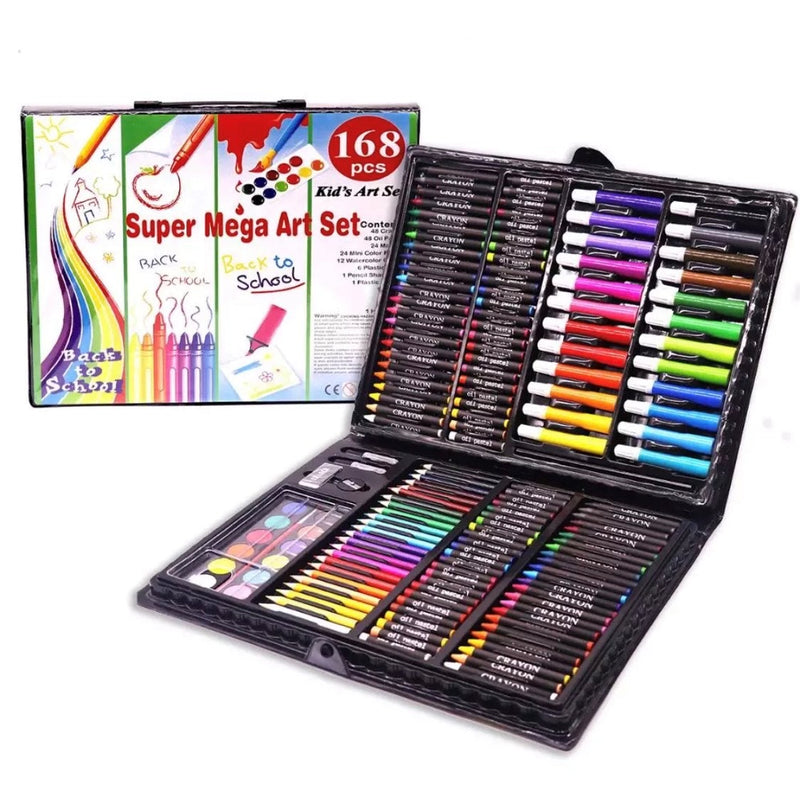 Kids Drawing Kit - 168 Art Set Colours Painting & Drawing