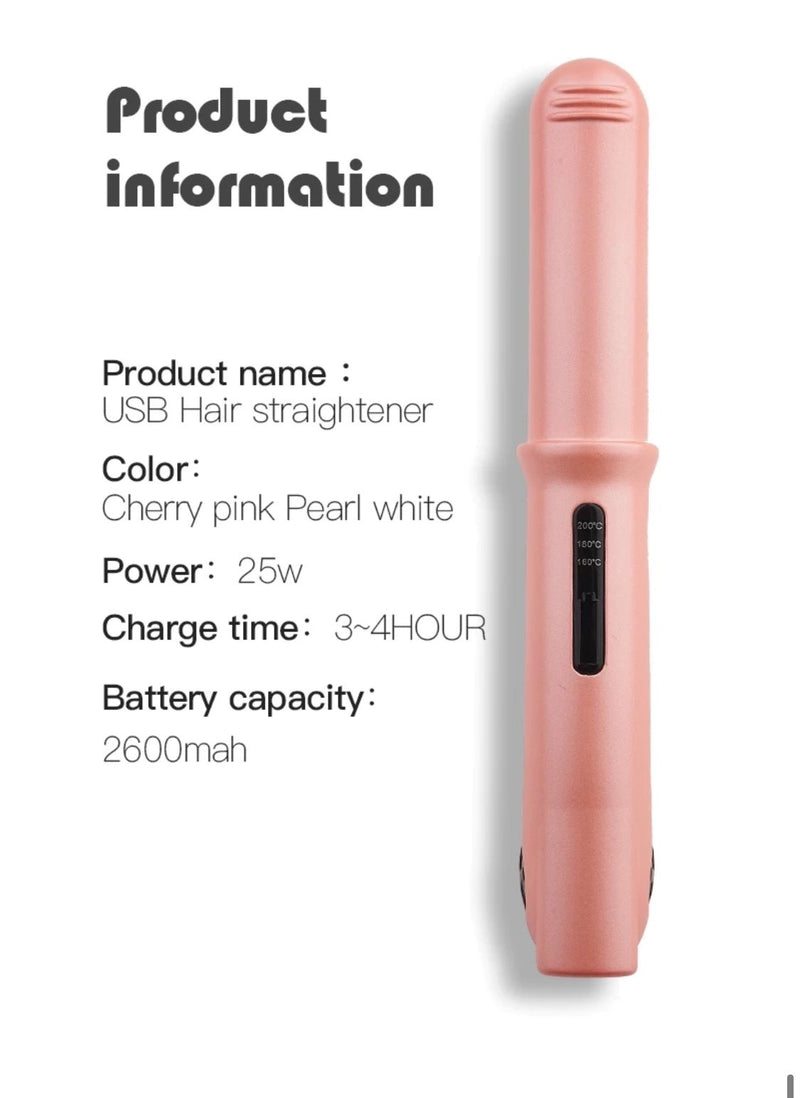 USB Portable Titanium Mini Travel Wireless  Hair Straightener & Curler